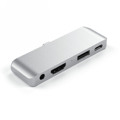 NEW Satechi Aluminium Mobile Pro Hub - vozlišče za mobilne naprave USB-C (USB-C 60W, 4K HDMI, USB-A 3.0, priključek jack) (srebrna)