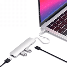 Miramarket Satechi Aluminium Adapter Slim - aluminijast adapter za mobilne naprave USB-C (USB-C, 4K HDMI, 2x USB-A) (srebrn)