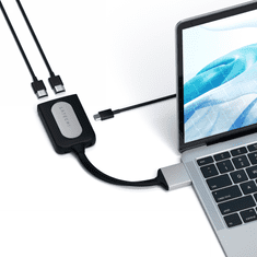 NEW Satechi Dual Aluminium Adapter - aluminijast adapter za MacBook z dvema USB-C in dvema 4K HDMI (Pro&amp;Air&amp;Max) (srebrn)[EOL].