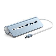 NEW Satechi Aluminium - vozlišče USB-C (bralnik kartic micro/SD, 3x USB-A) (modro)