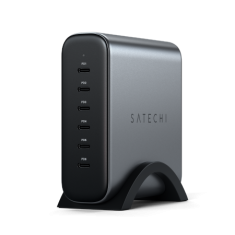 NEW Satechi 6-portni polnilnik GaN - 200W polnilnik PD GaN (6x USB-C) (vesoljsko siva)