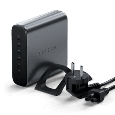 NEW Satechi 6-portni polnilnik GaN - 200W polnilnik PD GaN (6x USB-C) (vesoljsko siva)