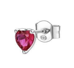 Brosway Srebrni enojni uhani Fancy Passion Ruby Heart FPR91