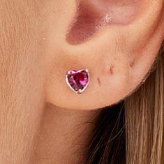 Brosway Srebrni enojni uhani Fancy Passion Ruby Heart FPR91