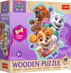 Trefl Lesena obrisna sestavljanka Paw Patrol: Happy puppies 50 kosov