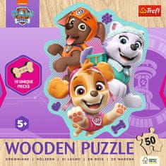 Trefl Lesena obrisna sestavljanka Paw Patrol: Happy puppies 50 kosov