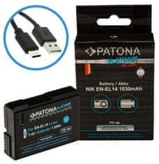 PATONA Nikon EN-EL14/EN-EL14A 1030mAh Li-Ion Platinum USB-C akumulatorska baterija