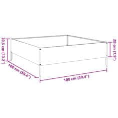 Vidaxl Vrtna visoka greda črna 100x100x33,5 cm jeklo