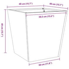 Vidaxl Vrtno korito 2 kosa olivno zelena 40x40x40 cm jeklo