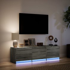 Vidaxl TV omarica z LED siva sonoma 140x34x40 cm inženirski les