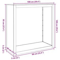 Vidaxl Stojalo za drva 100x40x100 cm nerjaveče jeklo