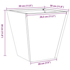 Vidaxl Vrtno korito 2 kosa antracit 30x30x30 cm jeklo