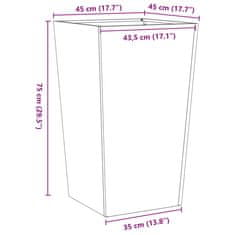 Vidaxl Vrtno korito 2 kosa bela 45x45x75 cm jeklo