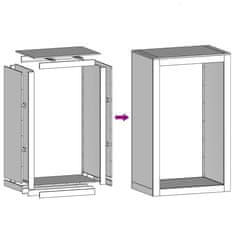 Vidaxl Stojalo za drva 60x40x100 cm pocinkano jeklo