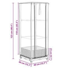 Vidaxl Visoka greda s prevleko za rastlinjak videz ratana 40x40x123 cm