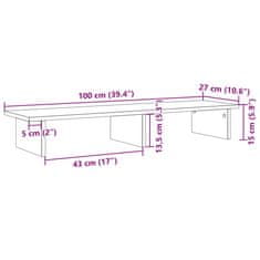 Vidaxl Stojalo za zaslon bela 100x27x15 cm inženirski les