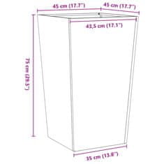 Vidaxl Vrtno korito 2 kosa 45x45x75 cm pocinkano jeklo