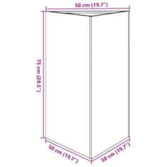 Vidaxl Vrtno korito 2 kosa antracit trikotna 50x43x75 cm jeklo