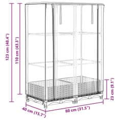 Vidaxl Visoka greda s prevleko za rastlinjak videz ratana 80x40x123 cm