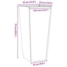 Vidaxl Vrtno korito 2 kosa 35x35x75 cm pocinkano jeklo