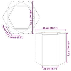 Vidaxl Vrtno korito heksagon 46x40x45 cm corten jeklo