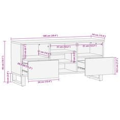 Vidaxl TV omarica 100x34x46 cm trden mangov les