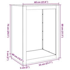 Vidaxl Stojalo za drva 60x40x80 cm nerjaveče jeklo