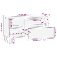 Vidaxl TV omarica 80x34x46 cm trden akacijev les