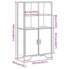 Vidaxl Visoka omara sonoma hrast 79,5x35,5x137,5 cm inženirski les