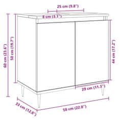 Vidaxl Kopalniška omarica sonoma hrast 58x33x60 cm inženirski les