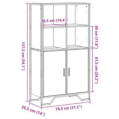 Vidaxl Visoka omara sonoma hrast 79,5x35,5x137,5 cm inženirski les