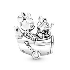 Pandora Igriva srebrna perla Mickey and Minnie v letalu 790108C00