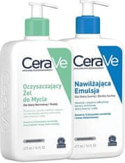 CeraVe Set čistilnega gela za umivanje in vlažilne emulzije 2 x 473 ml