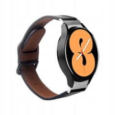 Miramarket PURO Classic Leather Band - usnjen trak za Samsung Galaxy Watch 4 / Watch 4 Classic (črn)