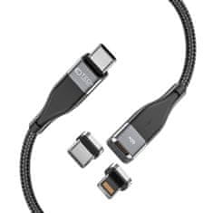 Miramarket TECH-PROTECT ULTRABOOST "2" 2V1 MAGNETNI KABEL LIGHTNING IN TYPE-C PD60W/3A 100 CM ČRN