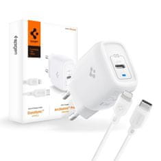 Miramarket SPIGEN PE2C10CL 1-PORTNI OMREŽNI POLNILEC PD20W + KABEL LIGHTNING BELE BARVE