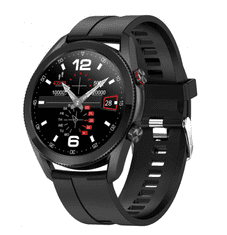 Miramarket SMARTWATCH HEARTWATCH ECG TALKING IP68 SMS STEP PULSE L13 silikonski trak (črn)