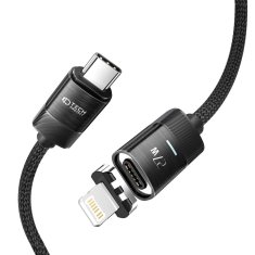 Miramarket TECH-PROTECT ULTRABOOST MAGNETNI KABEL LIGHTNING &amp; TYPE-C PD27W/3A 200CM ČRN