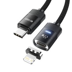 Miramarket TECH-PROTECT ULTRABOOST MAGNETNI KABEL LIGHTNING &amp; TYPE-C PD27W/3A 200CM ČRN