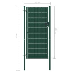 Vidaxl Vrata za ograjo PVC in jeklo 100x204 cm zelena