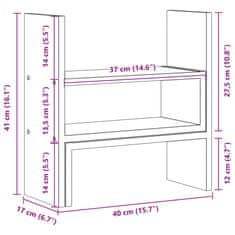 Vidaxl Organizator za mizo nastavljiv črn 40x17x41 cm inženirski les