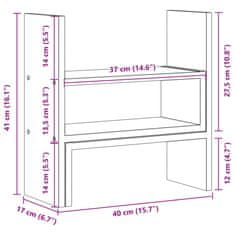 Vidaxl Organizator za mizo nastavljiv rjavi hrast 40x17x41 cm les