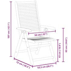 Vidaxl Nastavljivi vrtni stoli 6 kosi 56x72x107 cm trden akacijev les