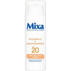 Mixa Vitamin C + Niacinamide Anti-Dark Spot Cream SPF20 osvetljevalna dnevna krema proti temnim madežem 50 ml