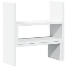 Vidaxl Organizator za mizo nastavljiv bel 40x17x41 cm inženirski les