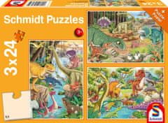 Schmidt Puzzle Dinozavri 3x24 kosov