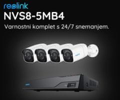 Reolink NVS8-5MB4 varnostni komplet, NVR snemalna enota + 4 x IP kamere P320