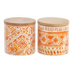 Miramarket Čoln DKD Home Decor Oranžna Bambus Porcelan (2 pcs) (9.8 x 9.8 x 10 cm)