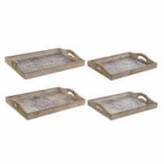 Miramarket Pladenj DKD Home Decor 40,6 x 30 x 6 cm Siva Bež Les MDF (2 kosov)