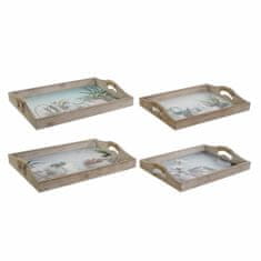 Miramarket Pladenj DKD Home Decor 40,5 x 30 x 6,5 cm Pisana Les MDF (2 kosov)